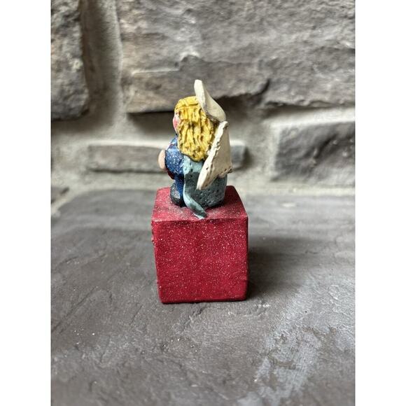 Christmas Angel Figurine Rejoice 3.5” Holiday Decor Cottagecore Vintage Y2K - Picture 2 of 8